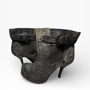 ISSA KAMARA  Genuine Italian Black and Gray Suede Women's Boots Sz 40